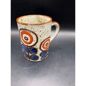 70s Mid Century‎ Modern Ceramic Coffee Mug Retro Floral Design